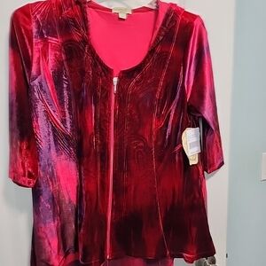 Women's Red Velvet Top